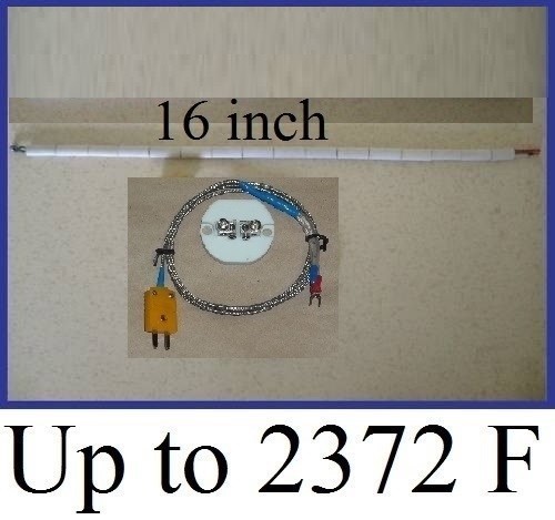 K Thermocouple Ceramic Kiln Temperature Sensor Probe Pottery Glass Annealing