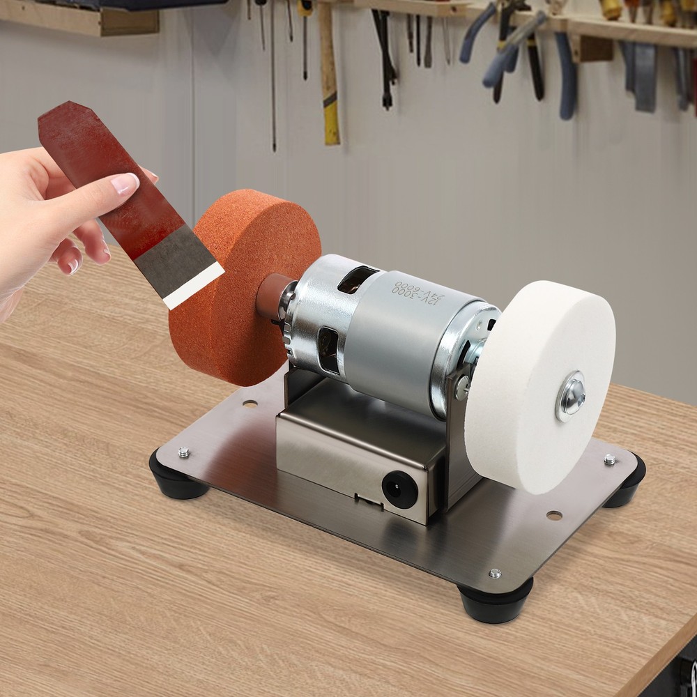Adjustable Electric Benchtop Sander with Variable Speed Grinding Wheels