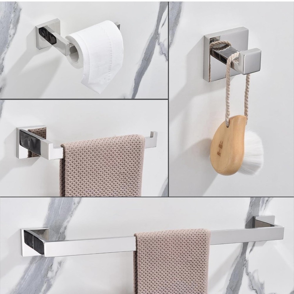 TASTOS 5-Piece Bathroom Hardware Set Wall Mounted Bathroom Accessory Set