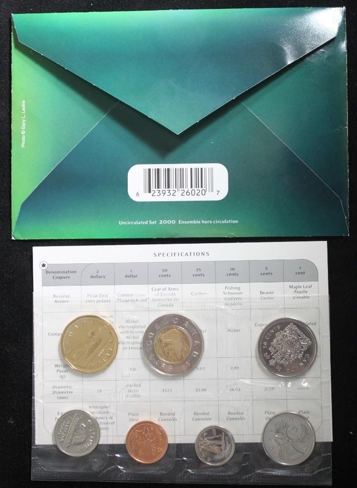 Canada 2000 Winnipeg Uncirculated Proof Like Set With COA & Envelope