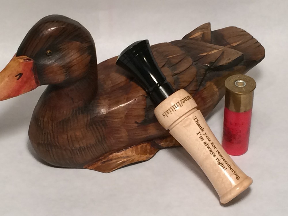 Personalized Duck Call laser engraved with your special message