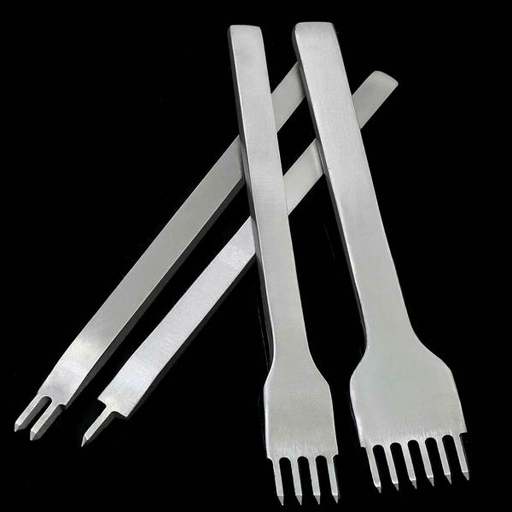4Pcs Leather Hole Punch Chisel Leather Craft Stitching Tools Hammer 3/4/5mm Set