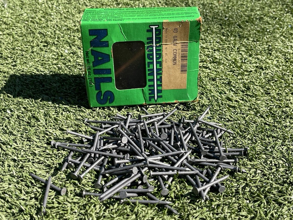 Vintage Prudential 4D Galvanized Common Nails – Partial Box 1.5”
