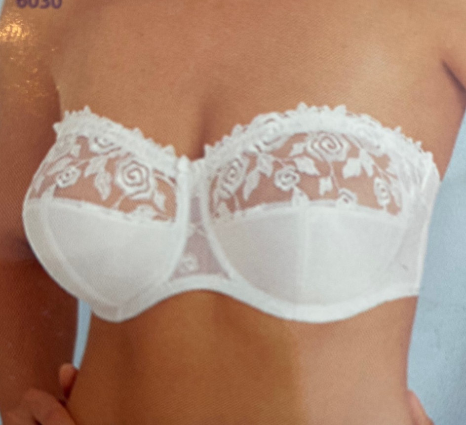 Fantasie Belle White Strapless Bra Multiway Underwired Side Support No padding