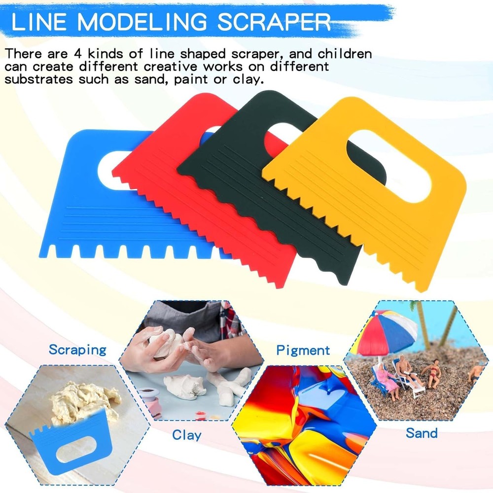 Plastic Paint Scraper Tool, Ymapinc Plastic Textured Art Tools, DIY Graffiti Oil