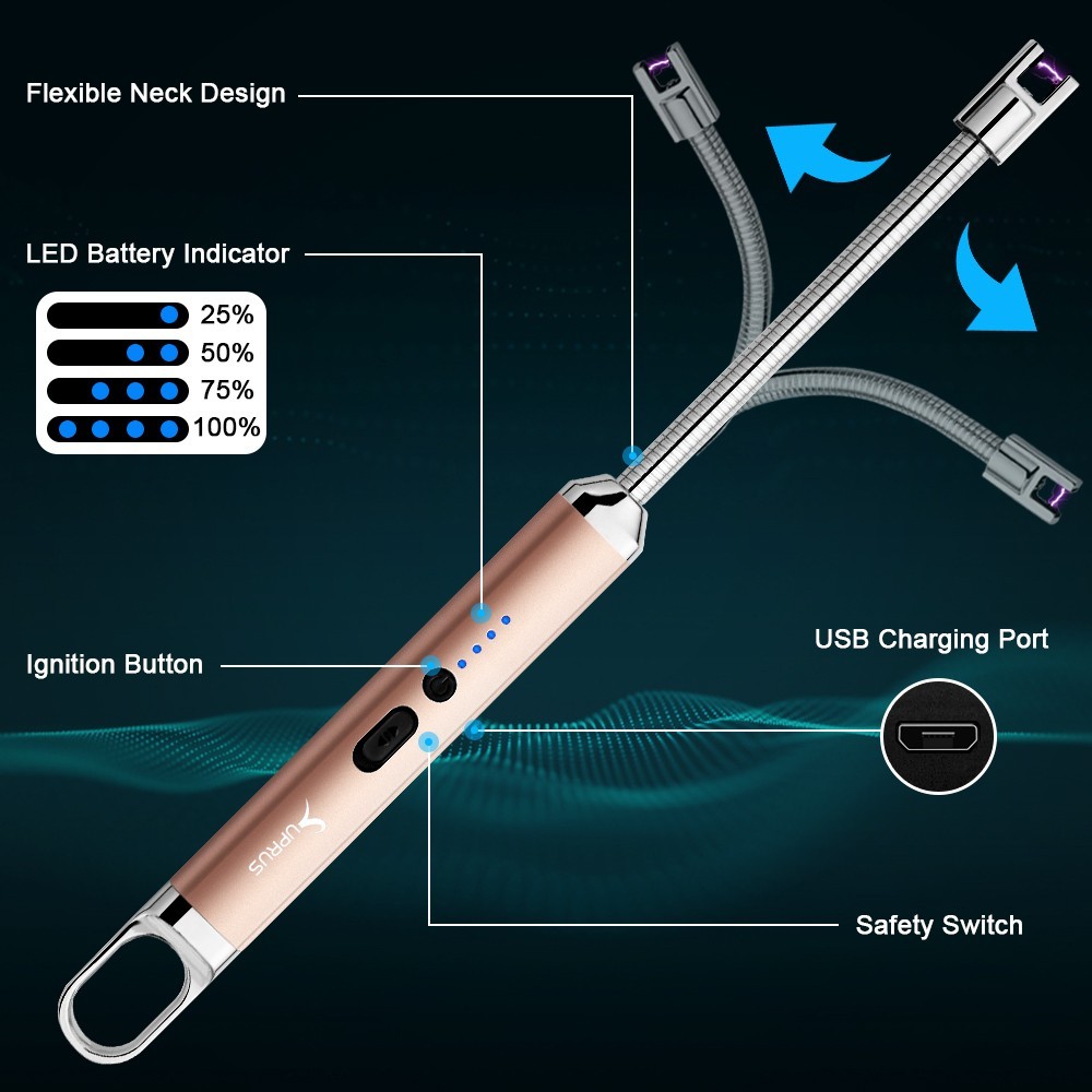 Candle Lighter Electric Rechargeable Lighter USB Arc Plasma Lighter