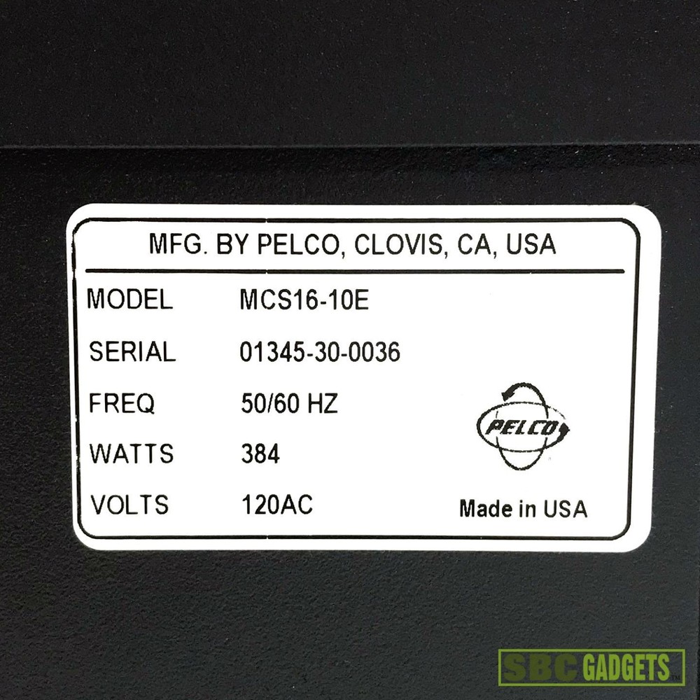 Pelco 120AC Master Power Supply (Model: MCS16-10E)