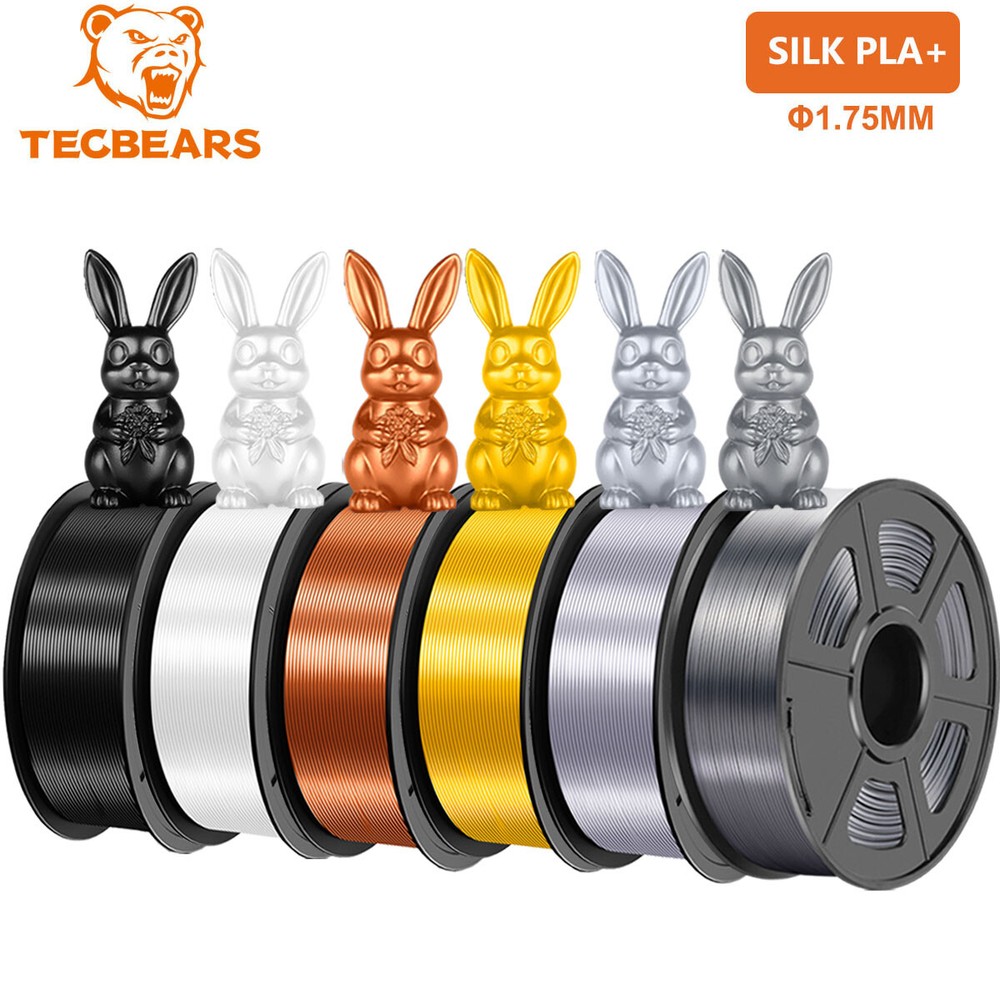 TECBEARS 6KG Blind Box SILK PLA+ 3D Printer Filament Shiny 3D Printer Filament