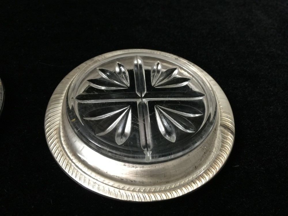 2 Frank FB Rogers Sterling Silver Coasters, 2 7/8" Inside, 3 3/4" Outside
