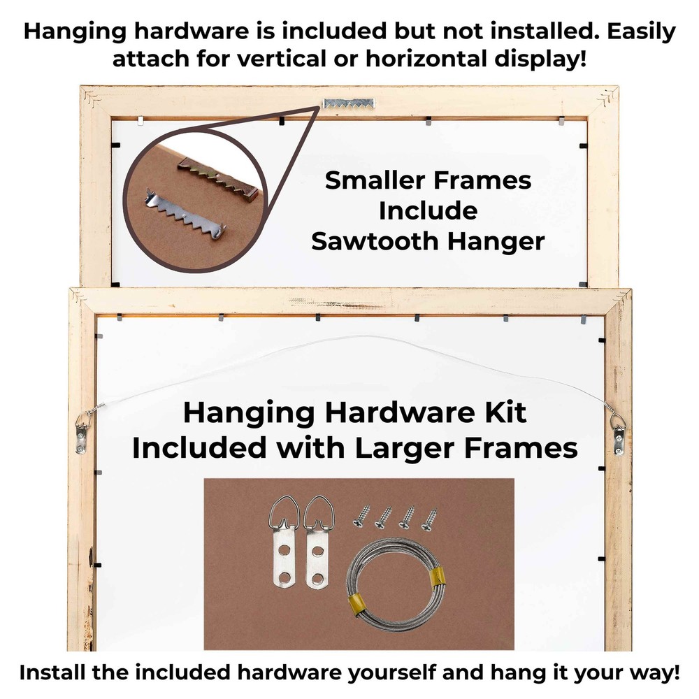 10x29 Frame Gold Bamboo Solid Wood Picture Frame | 1 Inch Moulding Width | Inter