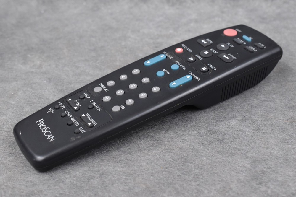 ProScan TV VCR Combo Remote Control Tested Works Black Replacement