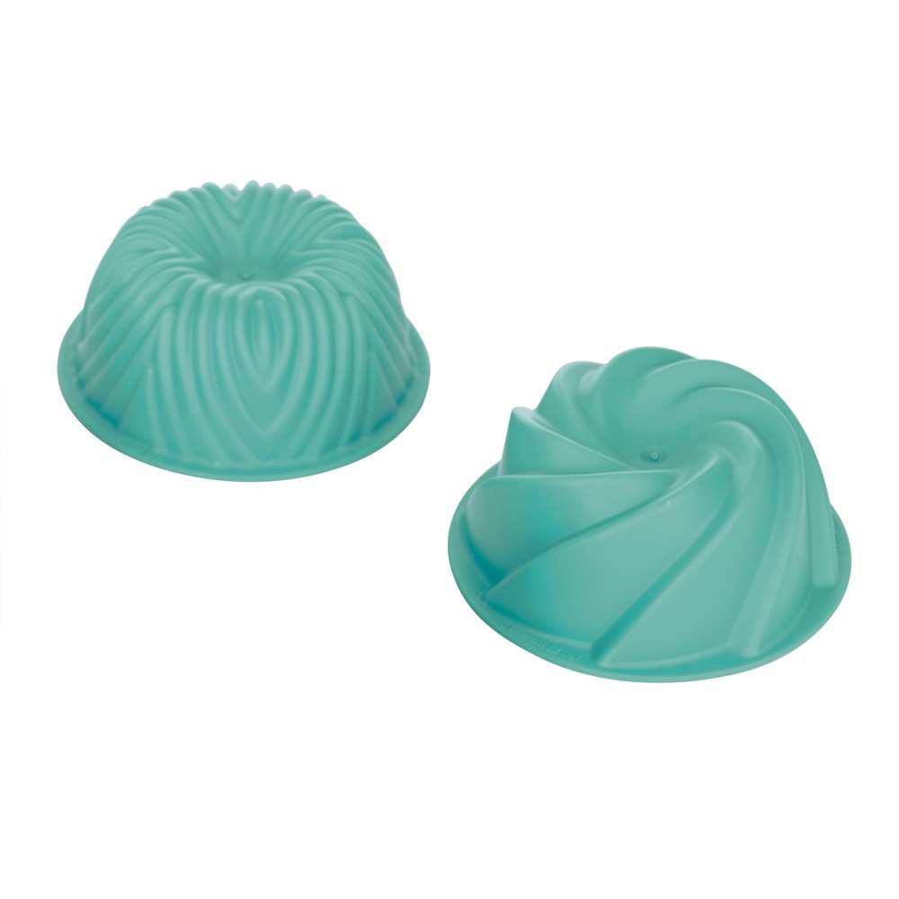 Micro Bundt Pans Microwave Safe Plastic Blue 2 Pans