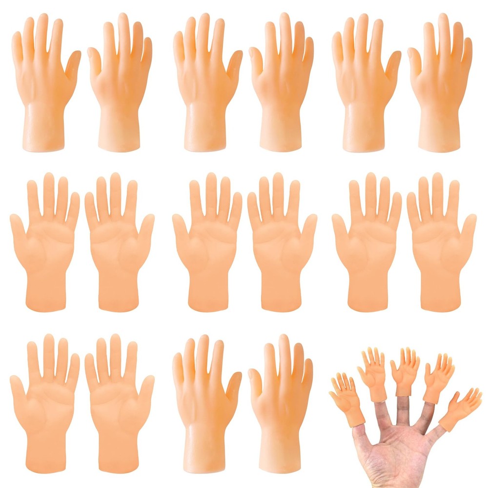 16 Pcs Tiny Finger Hands Mini Realistic Little Small Hands Puppets