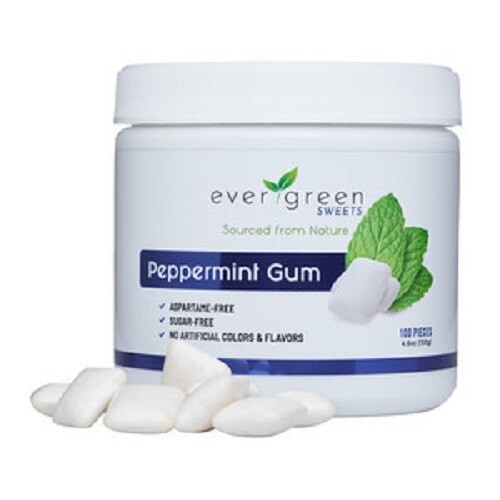Evergreen Sweets Peppermint Gum 100 count 3 Pack Jar