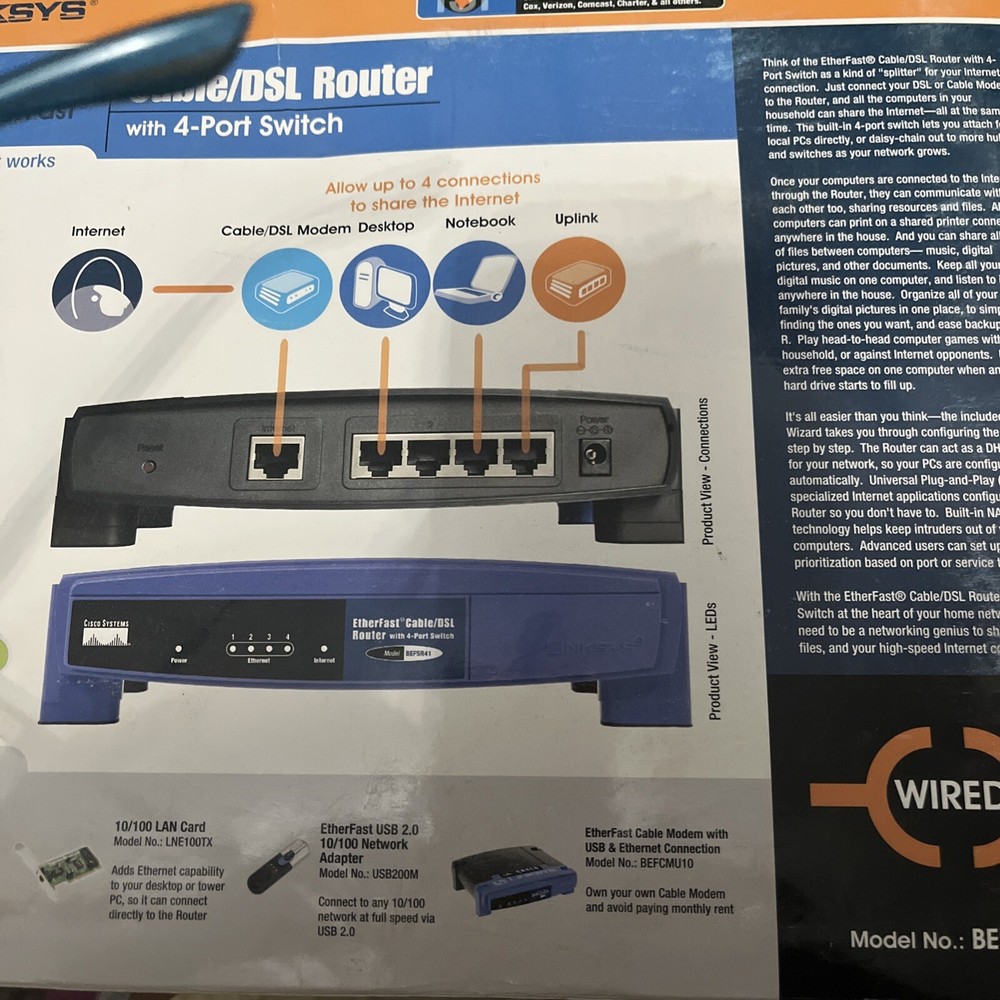 LinkSYS Ether Fast Cable/DSL Router 4-Port Switch