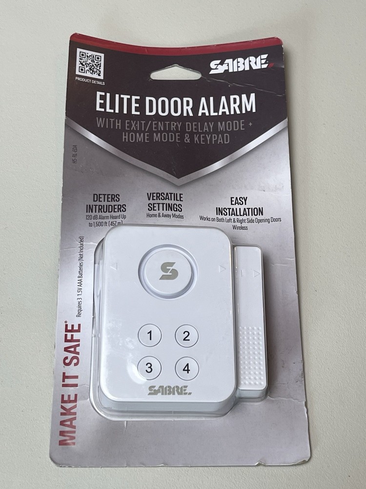 Sabre Elite Door Alarm: Security Sensor for Doors & Windows, Battery Operated
