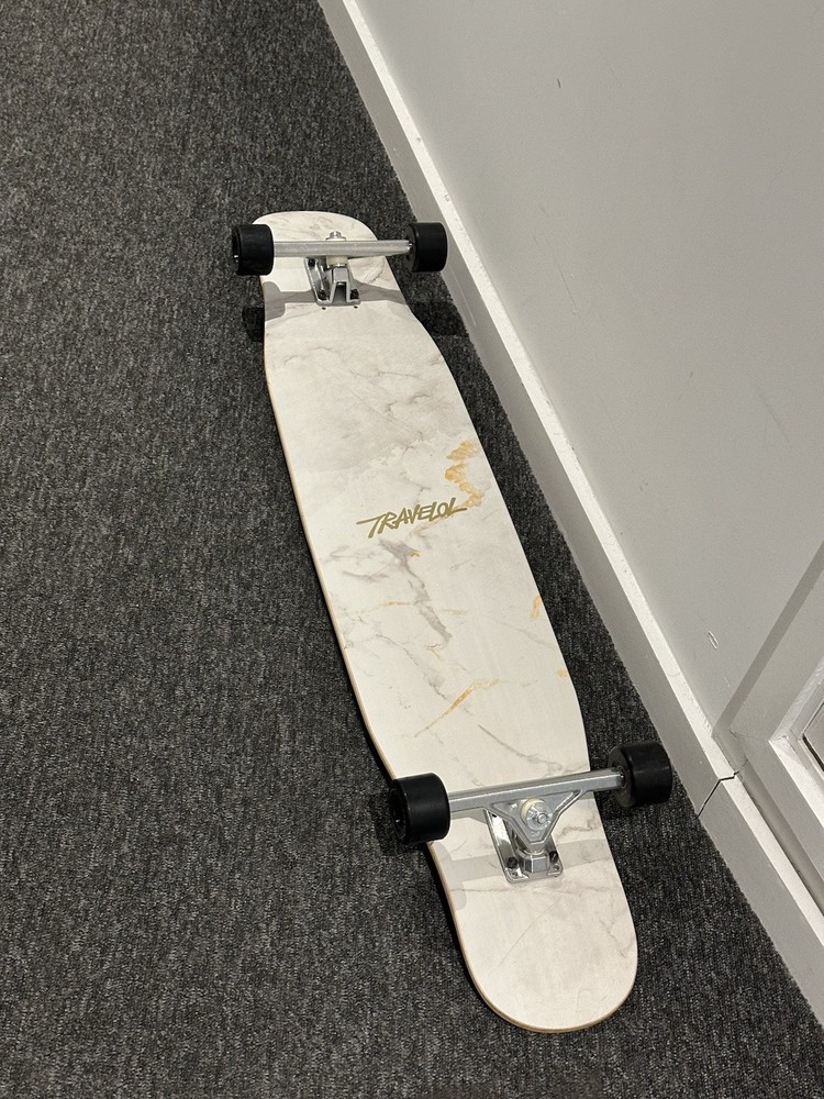 Travelol Longboard White Marble