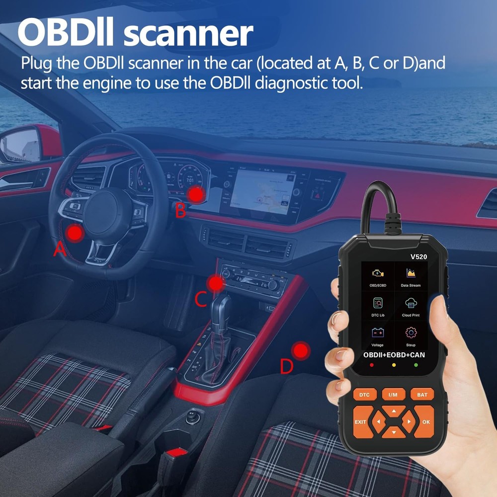 OBD2 Scanner Car Diagnostic Tool Dual UI Mode Read Clear Engine Light 35K+ Codes