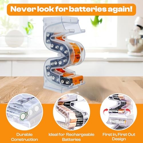 Battery Ladder Organizer Case for Batteries - Stackable or Mounted 9V 1 - Pack