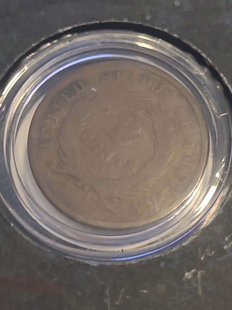 1865 Two Cent Piece In Display