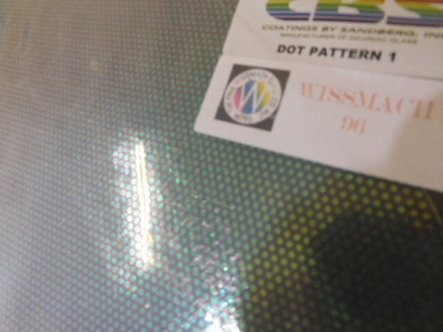 Dichroic Glass: CBS 96 COE Dot #1 Pattern on Thin Clear - 3"Sq