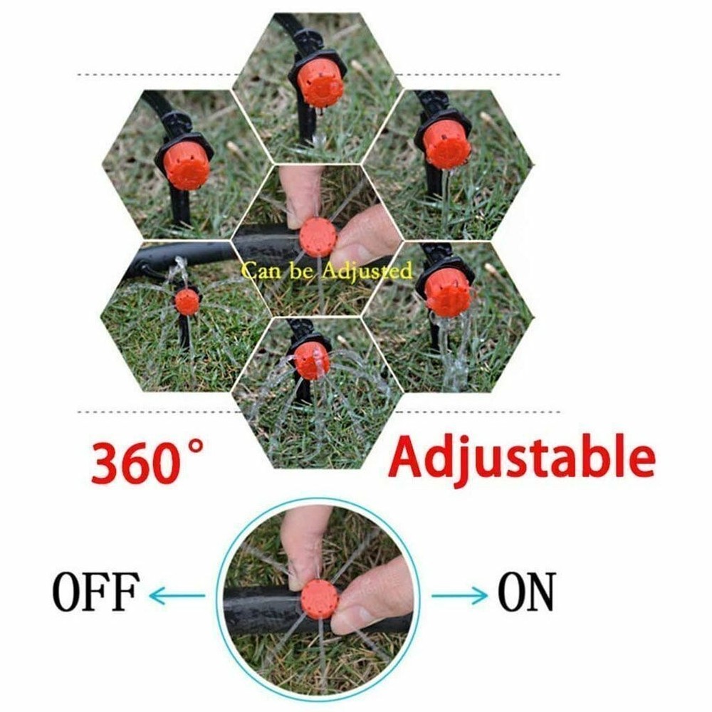 LOT Adjustable Emitter Dripper Micro Drip Irrigation Sprinkler Watering System