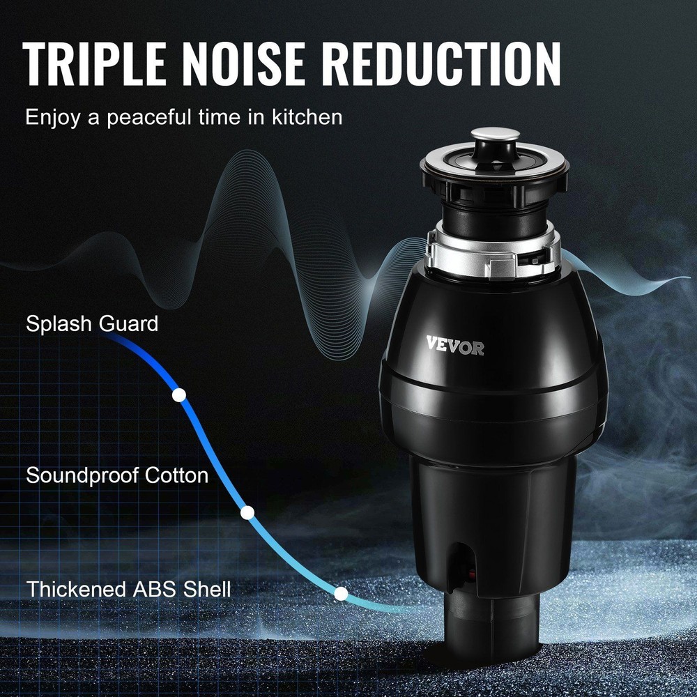 3/4 HP Garbage Disposal Continuous Feed EZ Connect Sound Reduction