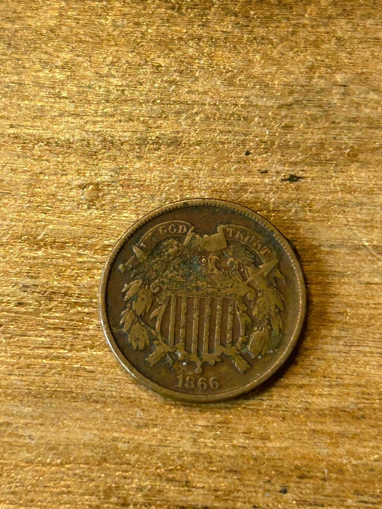 1866 Two Cent Piece F