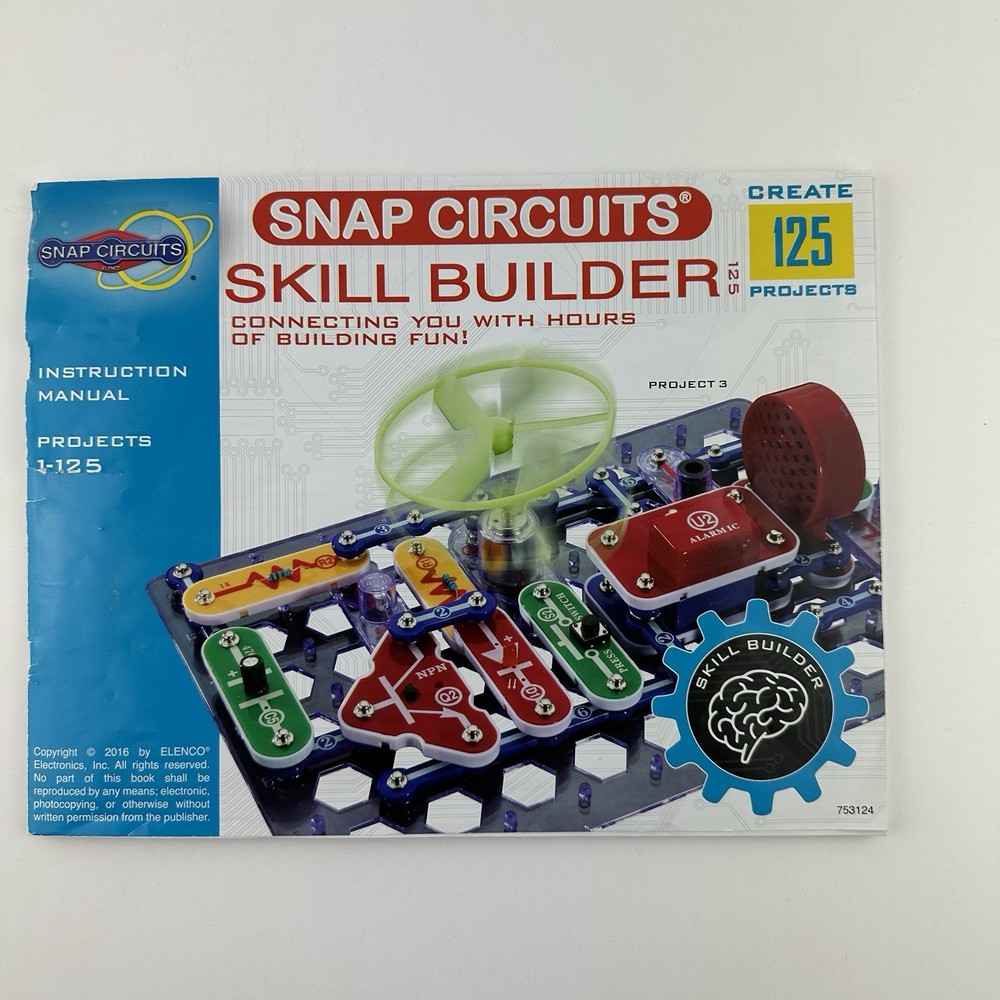 Elenco Snap Circuits Skill Builder STEM Create 125 Project Model SB-125 COMPLETE