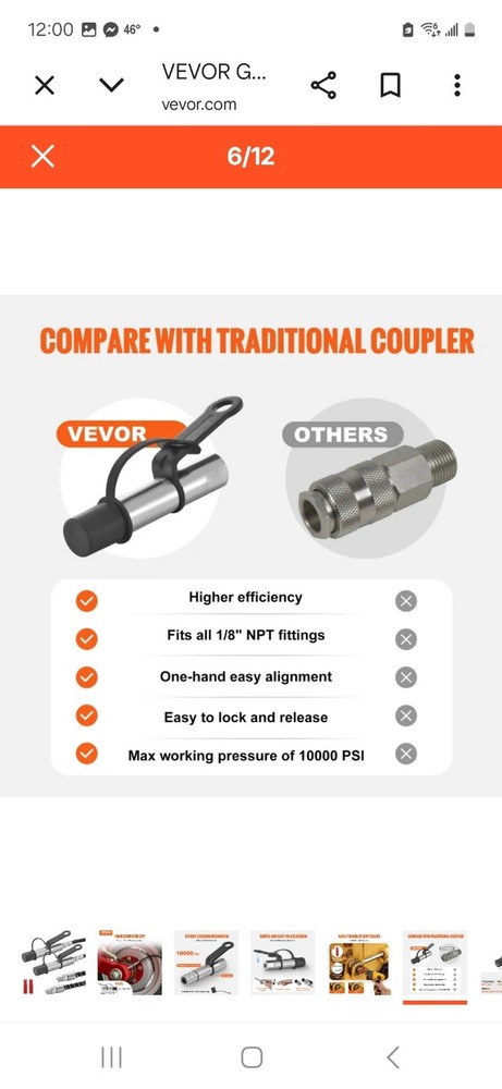 Vevor Locking Grease Coupler TH-46-7C