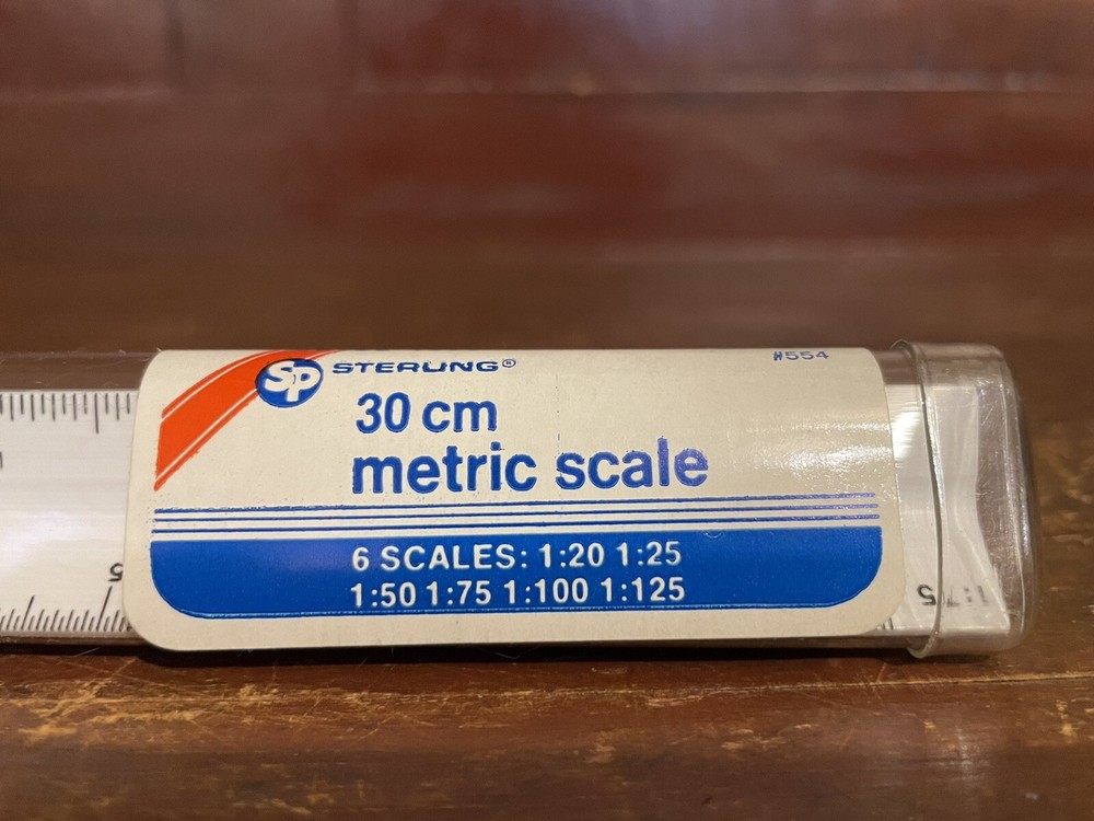 NEW! Sterling 30cm Metric Scale #554 6 Scale Ruler