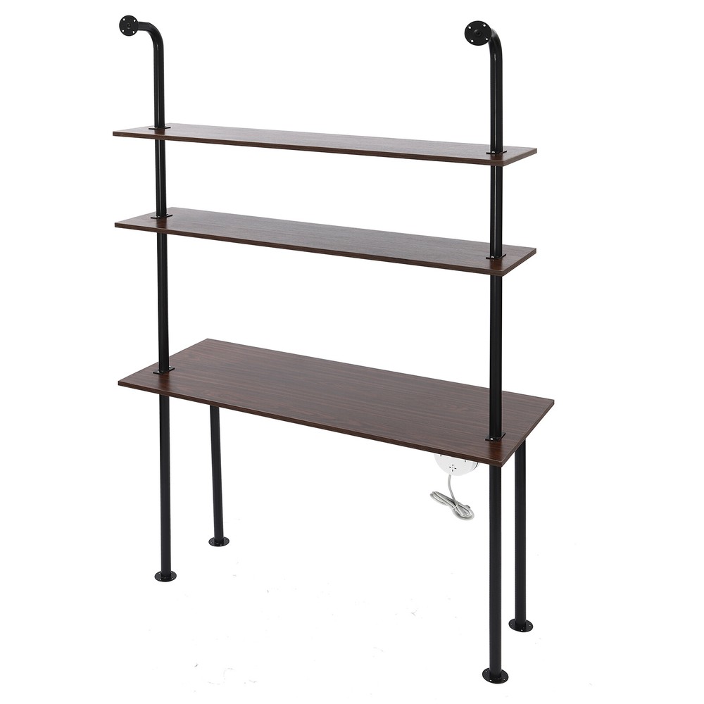3 Tiers Wall Mount Computer Writing Table Wall Mounted Desk Wall Organizer