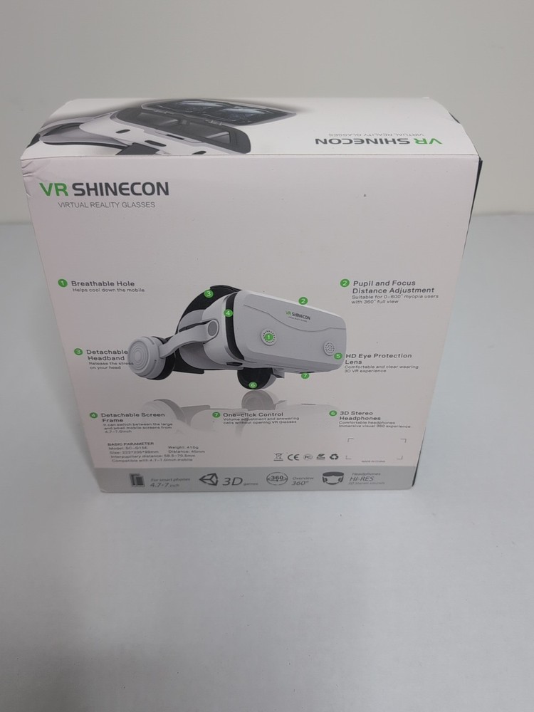 VR Shinecon Virtual Reality Glasses White SC-GI5E