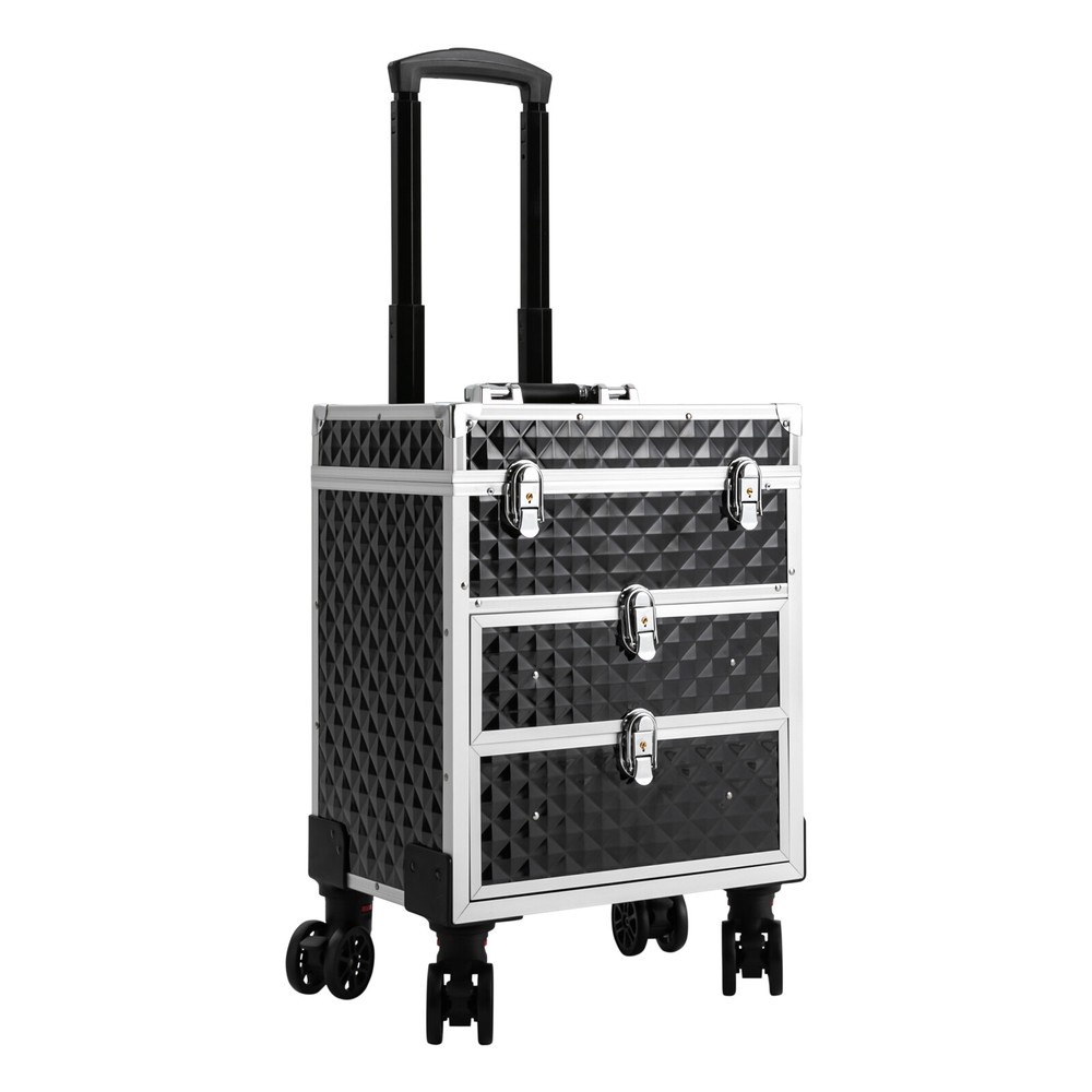 Professional Rolling Makeup Case Cosmetic Organizer Train Case Cosmetic Trolley