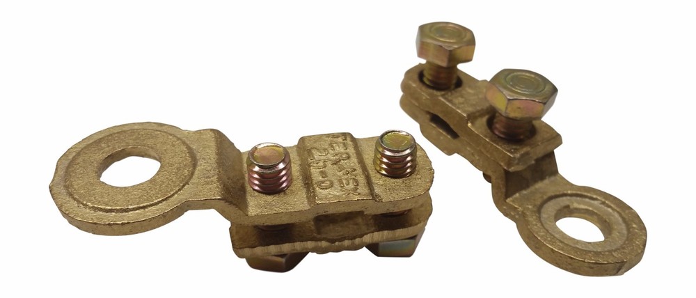 2x Solid brass Heavy Duty side battery post cable terminal connectors