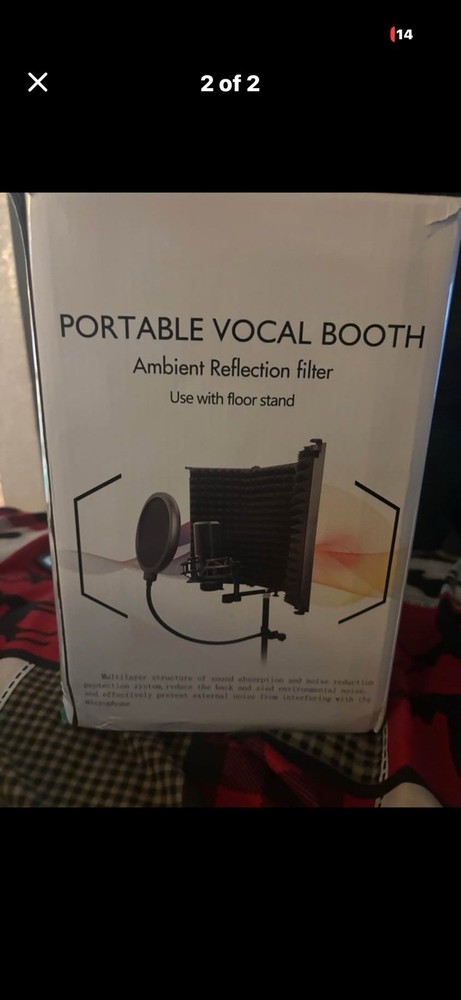 Portable Vocal Booth Ambient Reflection Filter Foam Black Sound Absorption