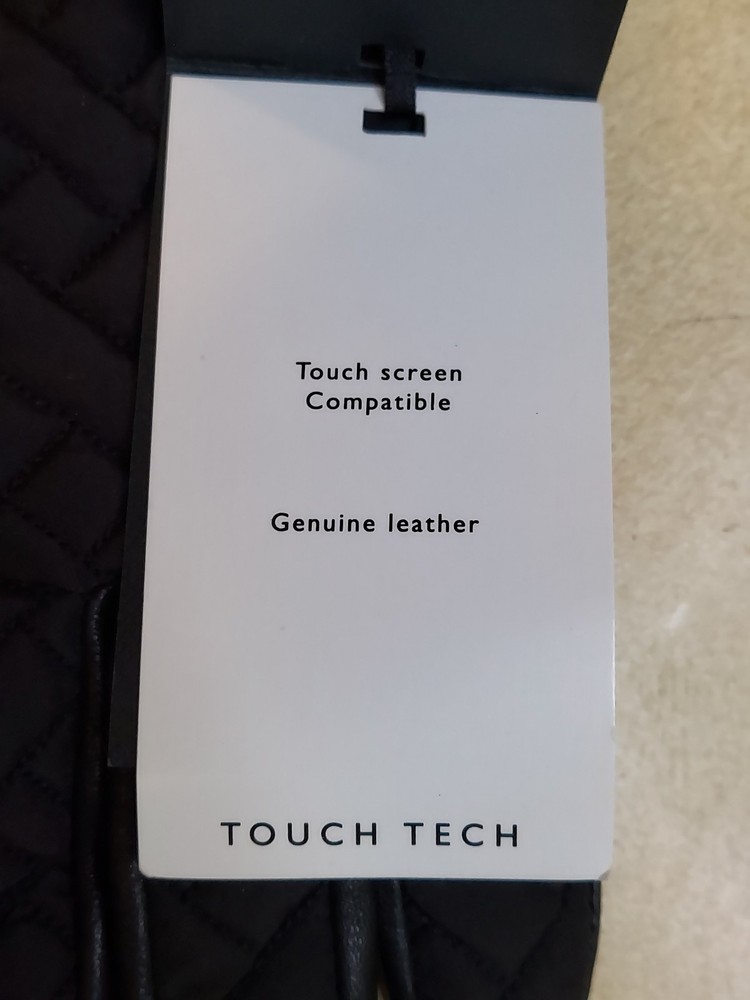 DUNE Black Quilted Leather Gloves Touch Tech NICE