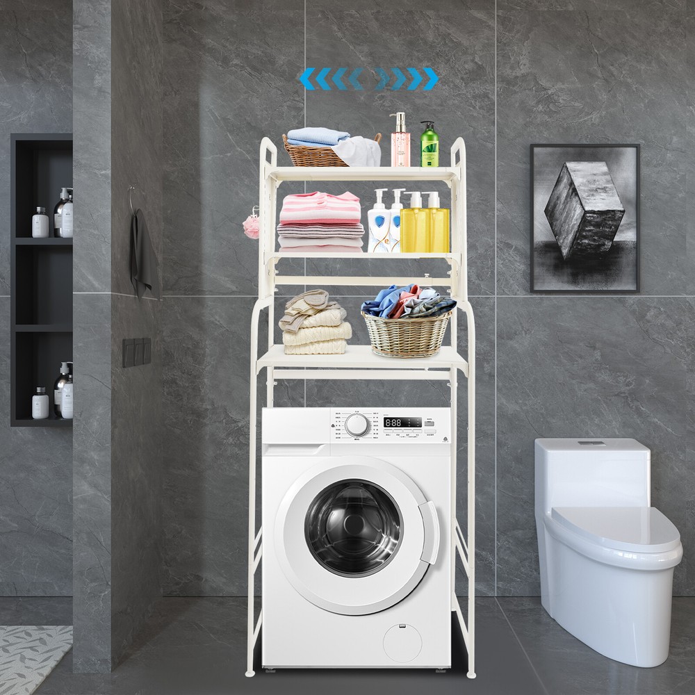 Adjustable Laundry Room Shelf Expandable Over Washing Machine Storage Rack