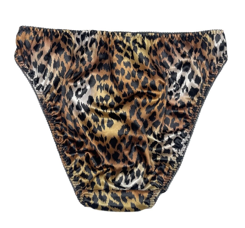 Retro Satin Panty Leopard Print L