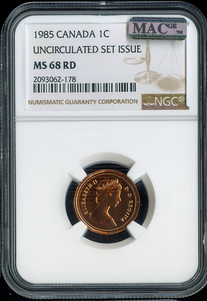 1985 Canada Small Cent NGC MS68 RD MAC - Quality