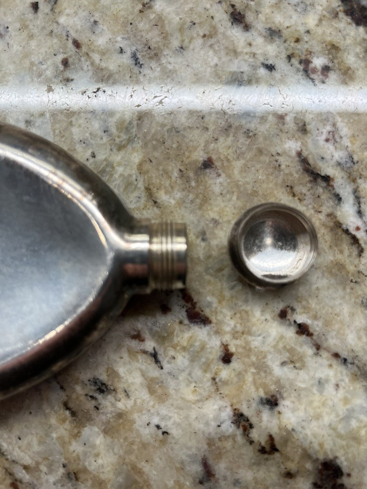 Antique Victorian Silver Plate Flask 1889