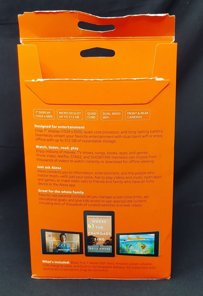 Amazon Fire7 Tablet 16GB Black w/ Alexa - Open Box Tested Working
