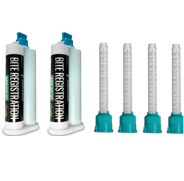 2 X 50ML VPS Mint Bite Registration Material SUPER FAST Set + 4 Mixing Tips
