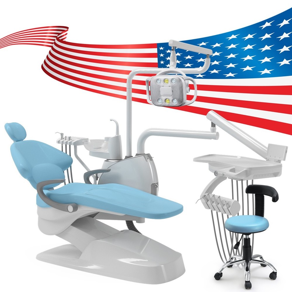 Dental Unit Surgery Chair Computer Controlled Integral Premium PU DC Motor&Stool