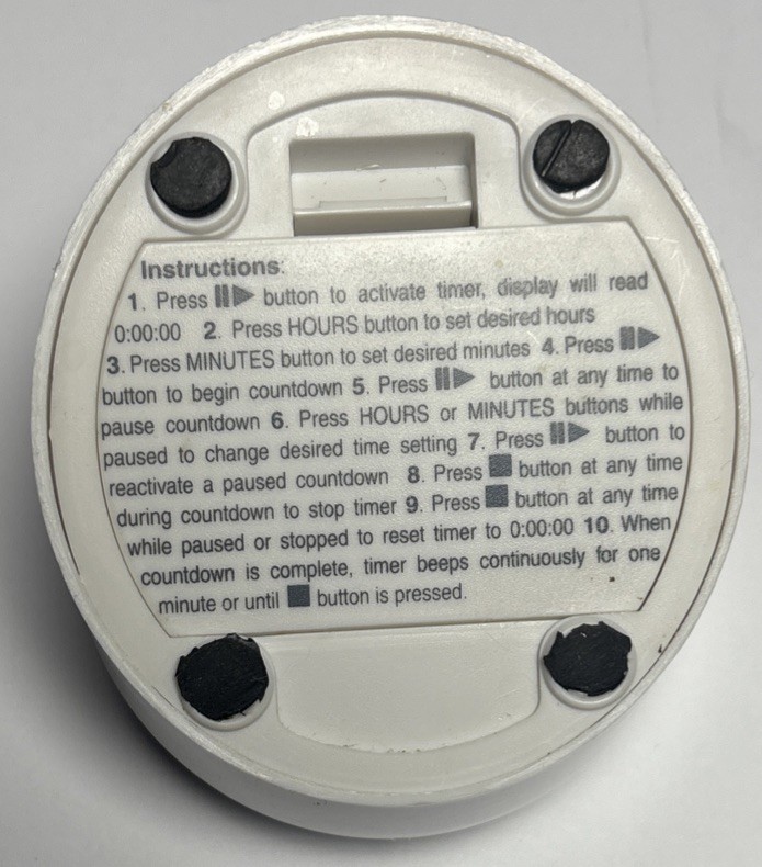 KitchenAid Digital Timer White and Chrome - TESTED & WORKS! Battery Operated