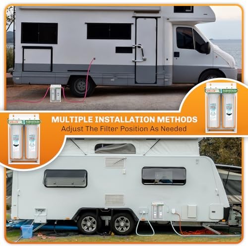 External RV Dual Water Filter System Reduce 2PC dual system with bracket