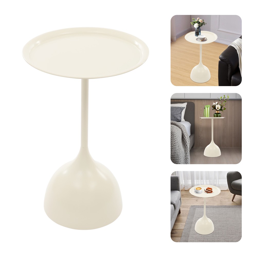 Modern Side Table, Round Side Table, Round Bedside Table Cream White New