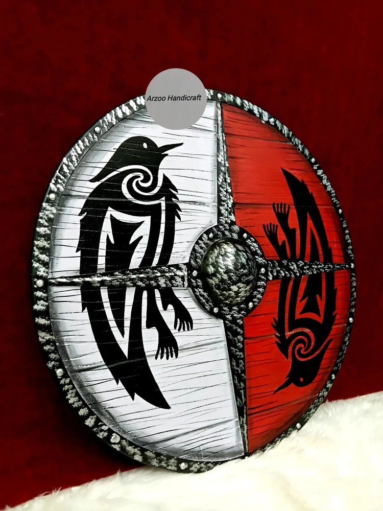 Medieval Viking Two Raven Eivor Valhalla Raven Authentic Battle Shield