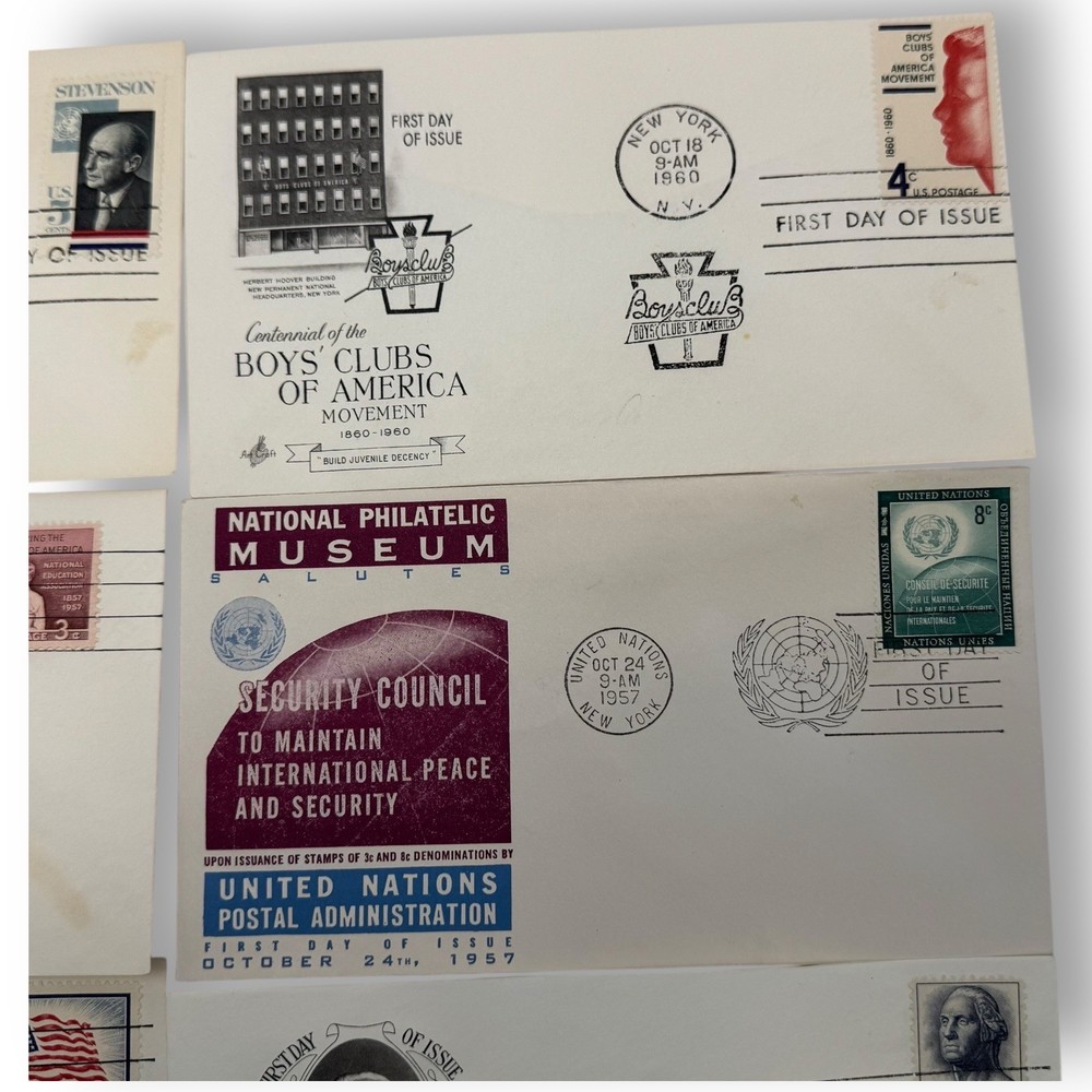 Lot of 8 US Covers First Day Issue Cachets Stamps