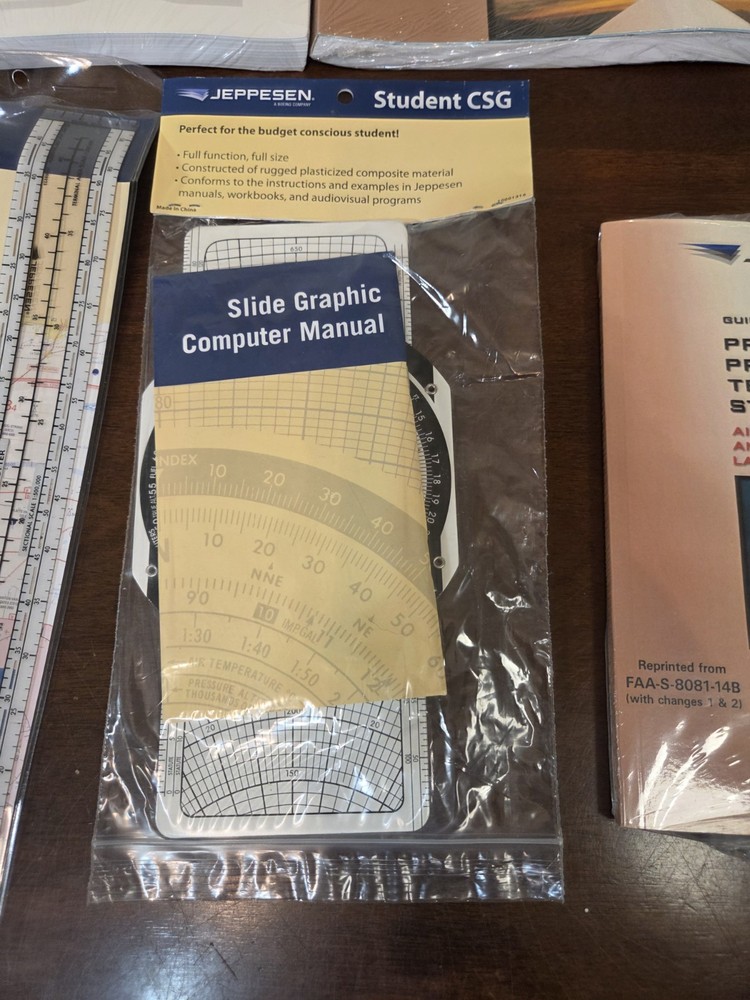 ​Jeppesen Guided Flight Discovery Private Pilot Kit Flight Bag E6B Plotter NOS